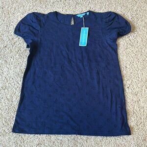 NWT Draper James Puff Sleeve Eyelet top size XS